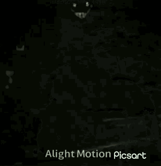 a black and white photo of a skeleton with long legs and the words alight motion picsart
