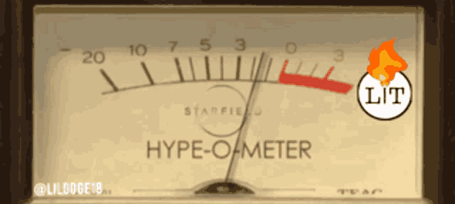 a starfield hype-o-meter with a lit icon