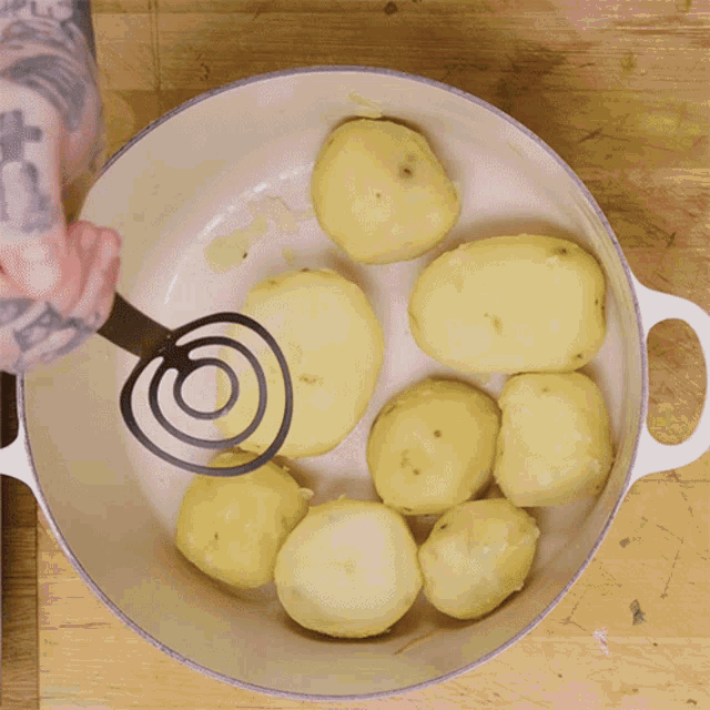 Mashing Potato Matty Matheson GIF - Mashing Potato Matty Matheson Secret Ingredient Shepherds Pie GIFs