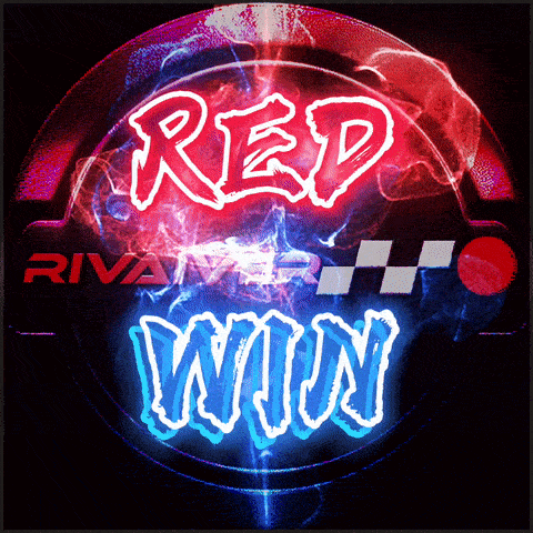 a neon sign that says red win in blue