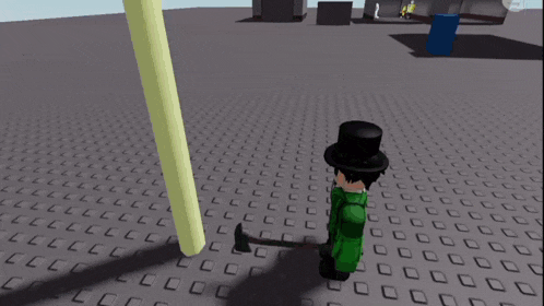 a cartoon character is shooting a bullet at another character