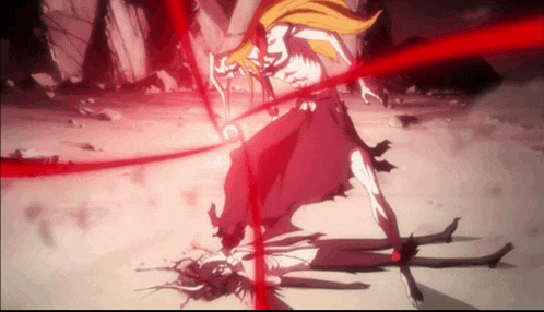 a cartoon character is laying on the ground with blood coming out of his head