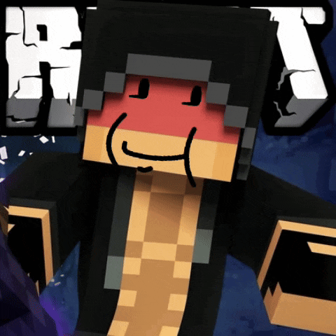 a minecraft character with a smiley face and a black hood