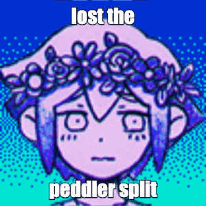 a picture of a girl with a flower crown on her head and the words lost the peddler split