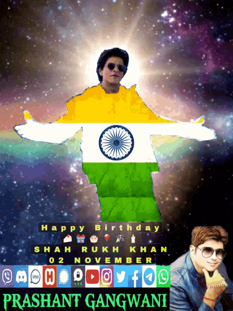 a poster that says happy birthday shahrukh khan 02 november