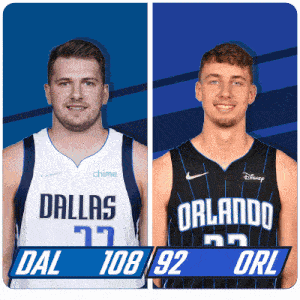 two basketball players from dallas and orlando are shown