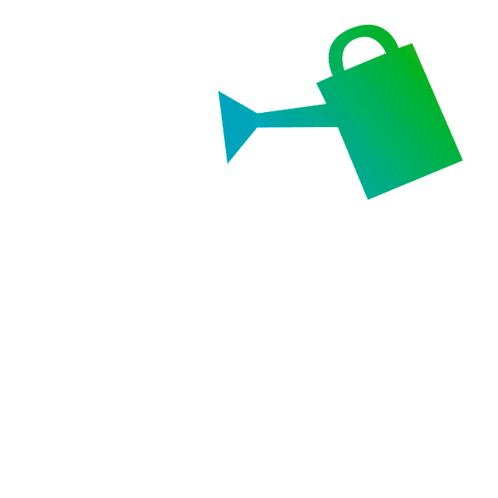 a green watering can is pouring water into a green leaf with the word climaid on it