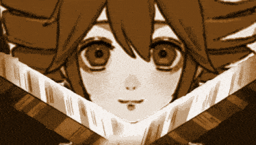 a close up of a girl 's face with a slight smile on her face