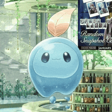 a poster for random snapshot co. shows a blue squid