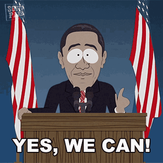 Yes We Can Barack Obama GIF - Yes We Can Barack Obama South Park GIFs