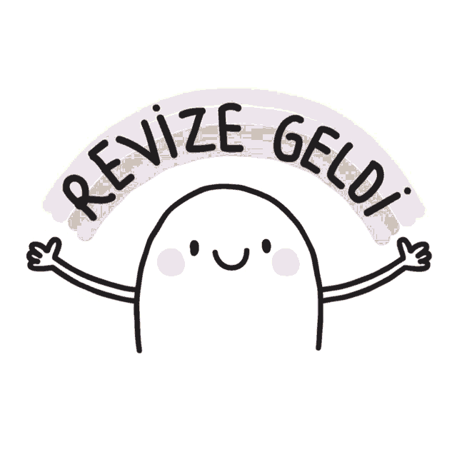 a cartoon character with arms outstretched and the words revize geldi