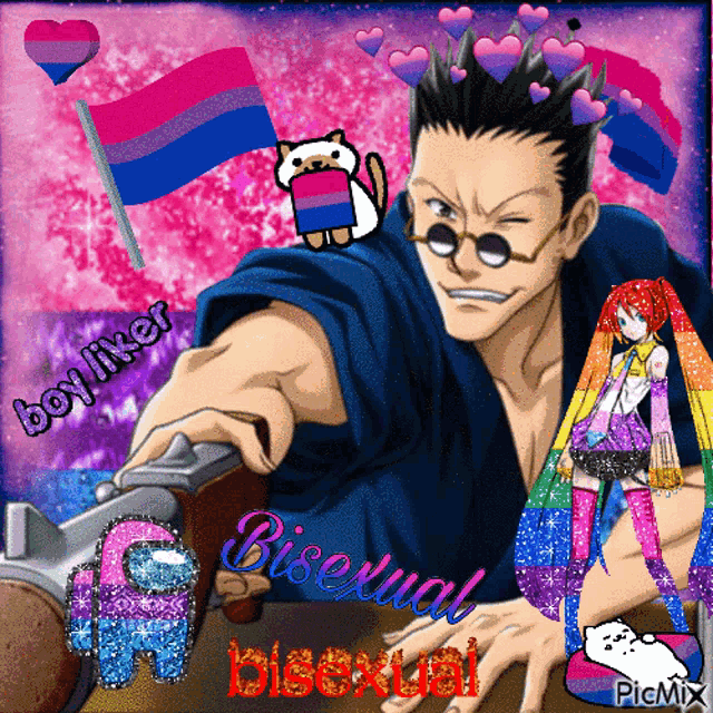 a picture of a bisexual anime character with a gun