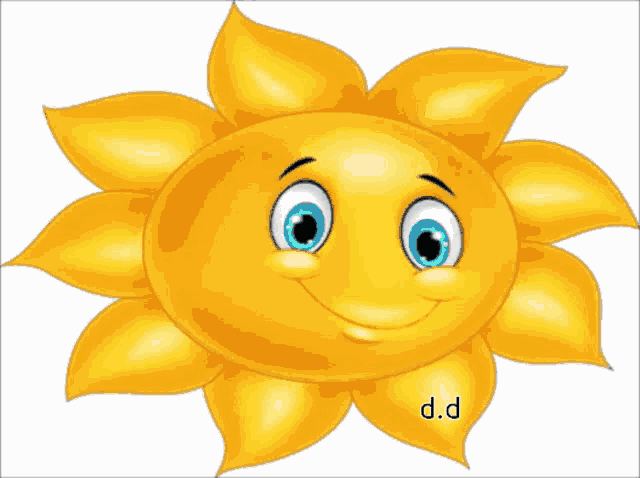 a cartoon sun with a smiling face and the words " καλημερα " on the bottom