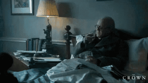 Winston In Bed GIF - The Crown Netflix Winston Churchill GIFs