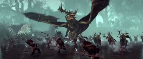 Glade Lord On Forest Dragon Total War Warhammer GIF - Glade Lord On Forest Dragon Total War Warhammer Wood Elves GIFs