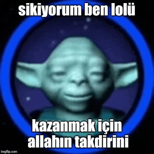 a picture of yoda in a blue circle with a caption in a language other than english