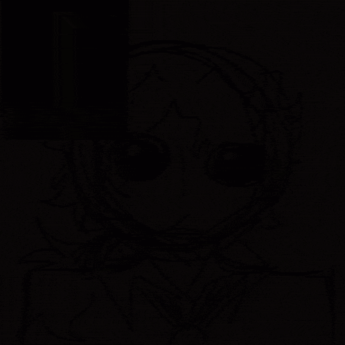 a drawing of a person with a green shirt and a black face