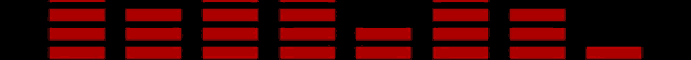 a bunch of red squares are lined up on a black background .