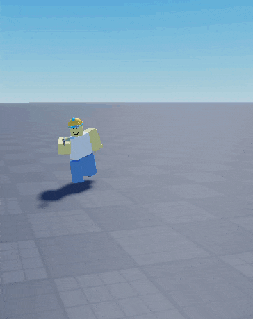 a roblox character is smiling and holding a gun in his hand