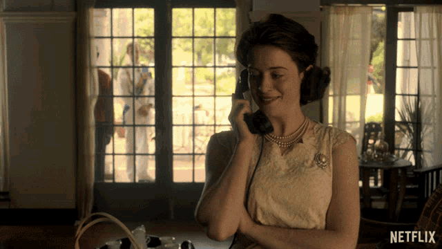 The Crown Phone Call GIF - The Crown Phone Call Lookingback GIFs