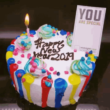 a cake with a candle and a sign that says " you are special "