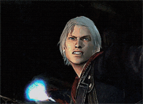 a man in a video game is holding a blue object in his hand