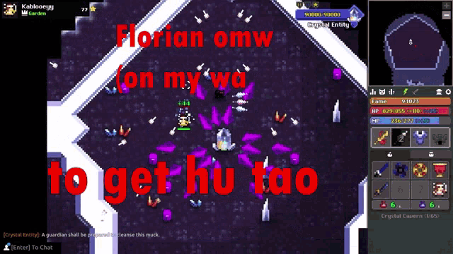 a screen shot of a video game with florian omw on my wa to get hu tao