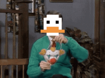 a man in a green sweater and tie is eating a chicken