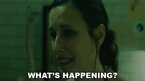 a woman is crying and asking what 's happening ?