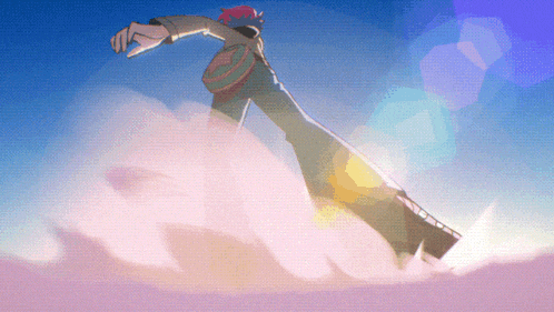 a cartoon drawing of a person flying in the air