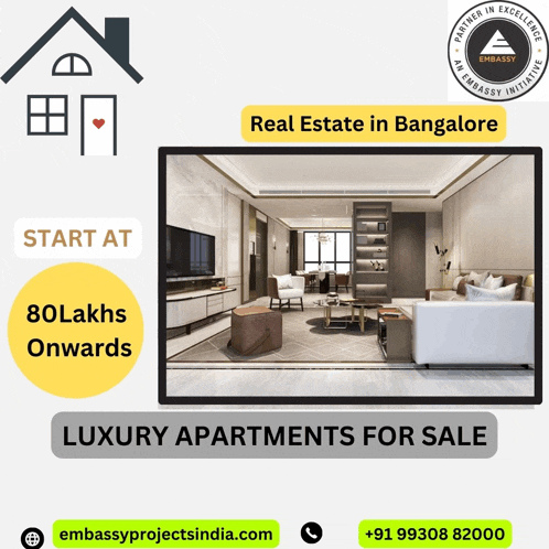 a real estate ad for luxury apartments for sale in bangalore