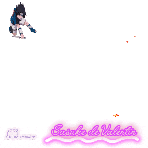 a picture of sasuke de valentin with a purple haired anime character