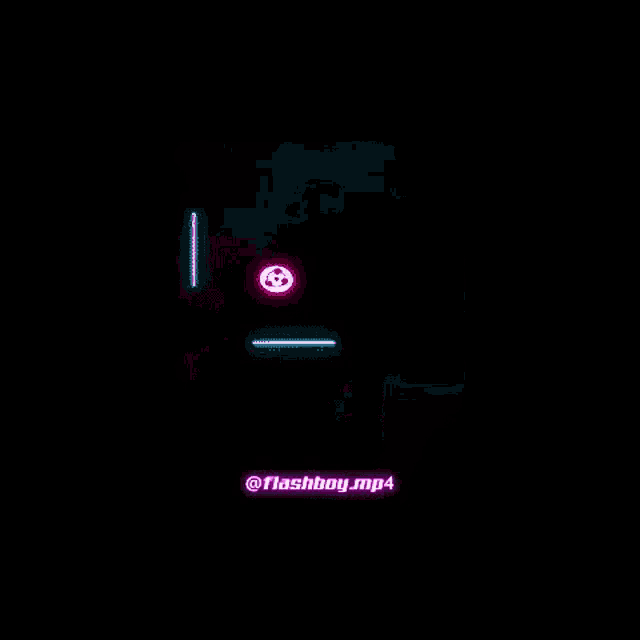 a neon sign that looks like a spider is on a dark background .