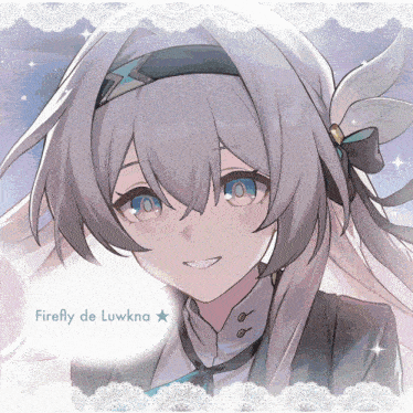 a drawing of a girl with the name firefly de luwkna on it