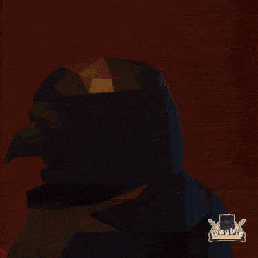 a drawing of a man with a hood and a sword with the word magdb on the bottom right