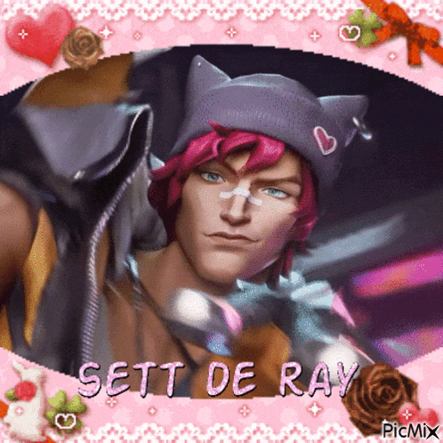 a picture of sett de ray with a cat ear hat