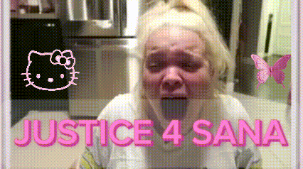 a picture of a woman with the words justice 4 sana written on it