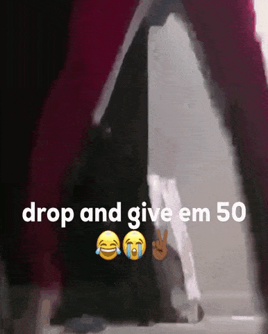 a person is standing in a doorway with the words drop and give em 50