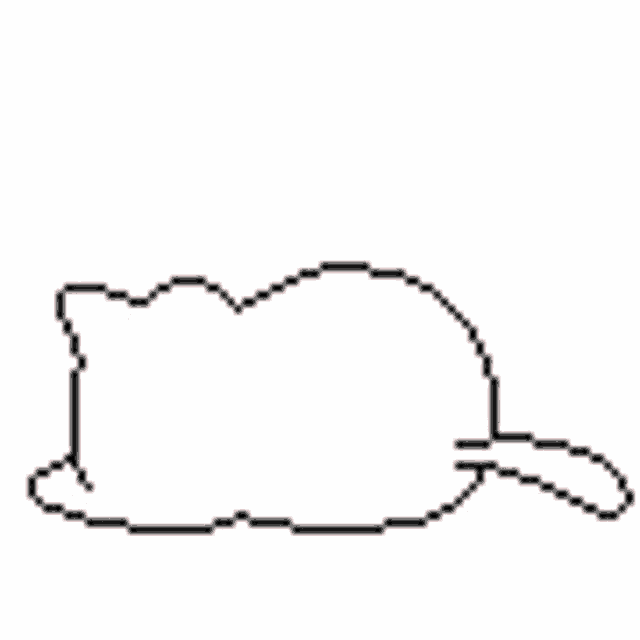 a pixel art drawing of a cat laying on its back with a heart on its chest .