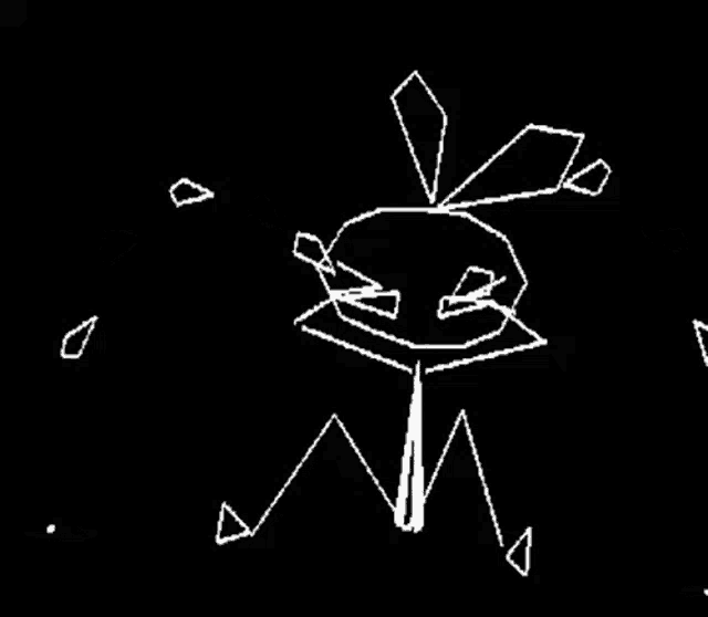 a black and white drawing of a rabbit with a long tail .