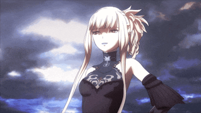 a girl with long blonde hair is wearing a black dress with a star on the collar