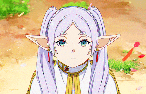a close up of a cartoon character with white hair