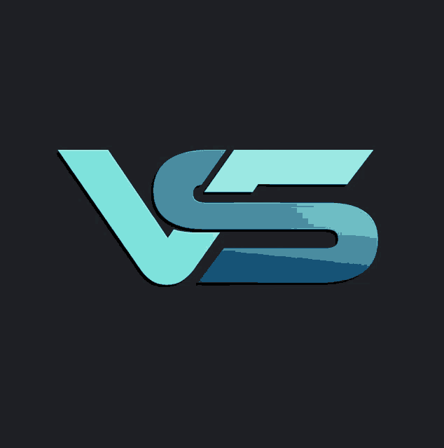 a logo with the letter v and s on a black background