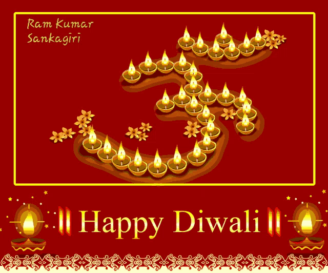 a ram kumar sankagiri happy diwali greeting card with candles