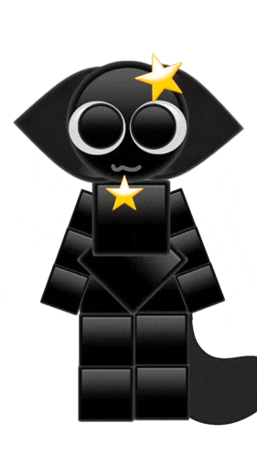 a black cat with a yellow star on its forehead