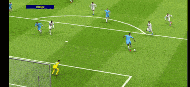 a soccer game is being played and the replay screen is visible