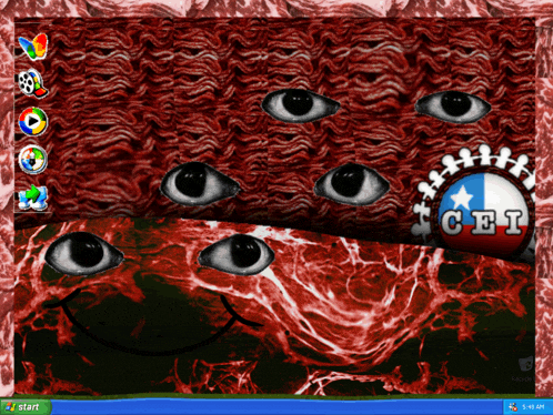 a screenshot of a computer screen shows a smiley face and a cfe logo in the corner