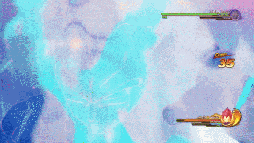 a video game screen shows a character with a 35 score