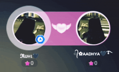 a screenshot of a video chat with the name rahul and aadhya