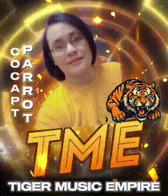 a poster for the tiger music empire with a picture of a woman and a tiger